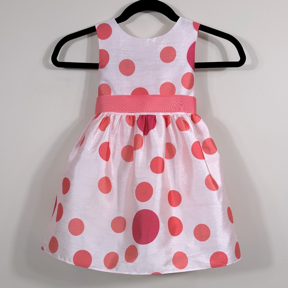 Rosenau Girl Dress 4T Pink Polka Dot Party Easter Birthday Wedding Special Event